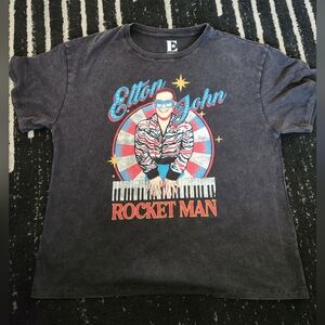 Elton John Graphic Rhinestone T-Shirt L